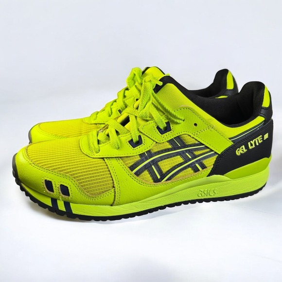 ASICS Gel Lyte III Running Sneakers Men Size 8.5 (Woman 9) 1201A052‎ Lime Zest